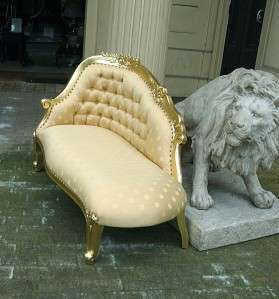 Mahogany Ornate French Period Rococo Gilt GOLD Leaf Chaise Longue 