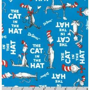  The Cat in the Hat Book Cover Blue Suess One Yard (0.9m 