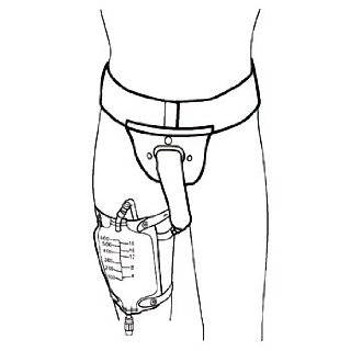 Mabis Suspensory Male Urinal Lavatory Incontinence Aid   Sheath & Bag