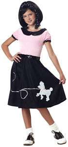 50s Hop Pink Poodle Skirt Child Costume  