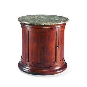  Drum Table w/ Marble Top by Sherrill Occasional   CTH 