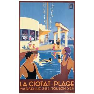  La Ciotat, Plage Giclee Poster Print by Dabo , 18x24