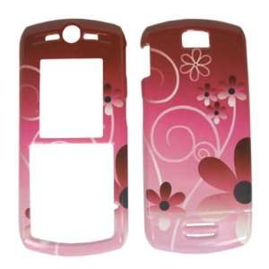 PINK FLOWERS snap on cover faceplate for Motorola SLVR L7c (many other 
