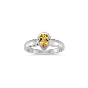  2.38 Cts Citrine Solitaire Ring in Platinum 4.5 Jewelry