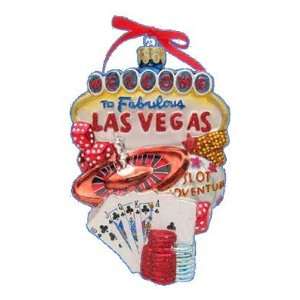  Las Vegas Nevada Cityscape Glass Christmas Ornament