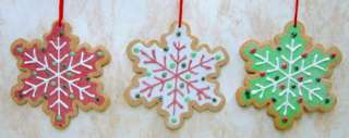 CHRISTMAS Iced Snowflakes Green GINGERBREAD 1725650  