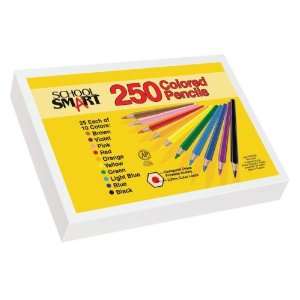  250 Pencil Classroom Pack, School Smart Colored Pencils 