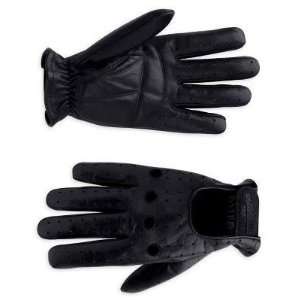 Harley Davidson® Mens Perforated Full Finger Leather Gloves. Bar 
