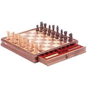  15 Inch Classic Wooden Chess & Checker Set Toys & Games