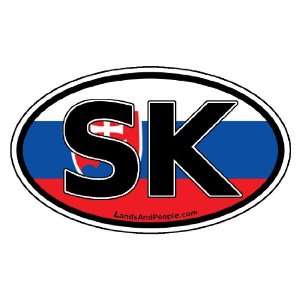  Slovakia SK Flag Car Bumper Sticker Decal Oval Automotive