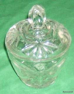 Prescut Glass / Star of David / Covered Sugar Bowl / AH  