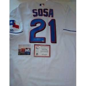 Autographed Sammy Sosa Jersey   Auth Rawlings RANGERS SS   Autographed 