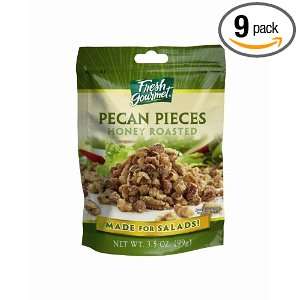 Fresh gourmet Pecan Pieces, Honey Roasted, 3.5 Ounce (Pack of 9 