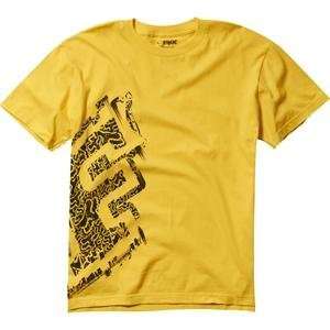  Fox Racing Heads T Shirt   Medium/Yellow Automotive