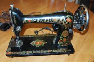 Rare Antique 1910 Singer 66 Red Eye Treadle Sewing Machine   Converted 