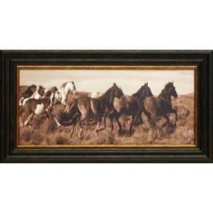  Wild Horses by Claude Steelman 12x22 framed western horse 