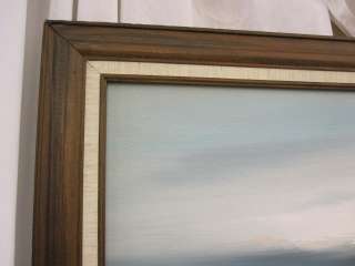 Wood Frame With Oil Painting Of Seacape By Remington  