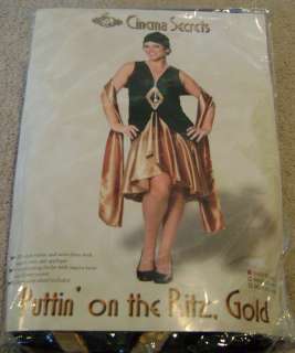   THE RITZ GOLD Adult Flapper Hollywood Costume sz XL by Cinema Secrets