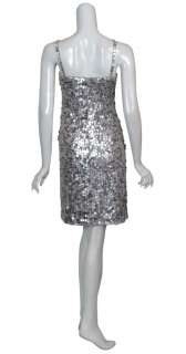 BAILEY Silver Sequin Fitted Party Eve Dress XS 0 2 NEW  