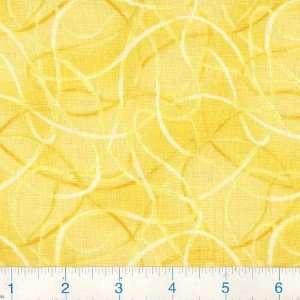  45 Wide Color Kazoo Strings Yellow Fabric By The Yard 