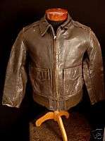 VINTAGE 1950S CIVILIAN A 2 STYLE BROWN LEATHER JACKET  