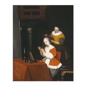 Gerard Terborch   A Young Lady Having Her Hair Combed By A Maid Giclee 