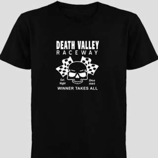 Hot Rod GearHead Death Valley Raceway Skull Flags T Shirt  