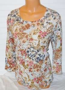 Womens sz XL Blouse FASHION BUG Shirt 3/4 Sleeve Top Extra Large XG 