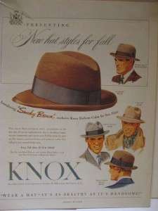 Vintage 1950s Knox Hat Magazine Ads  