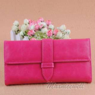   Popular Womens Pure Color Quality Wallet Purse Clutch Handbag Bag