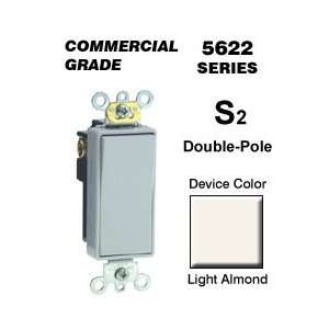    2T 20 Amp Double Pole Decora Rocker Switch Commercial   Light Almond