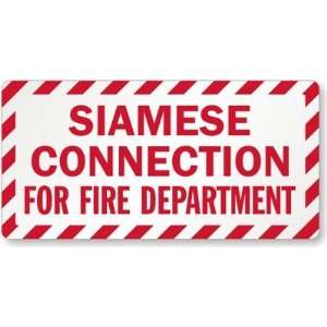  Siamese Connection For Fire Department Plastic Label, 10 