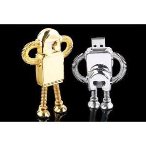  Cool metal Robot 16 GB USB Flash Drive   Golden