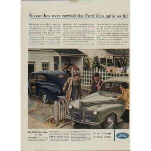 No car has ever carried the Ford idea quite so far.  1941 Ford Ad 