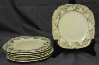 Edwin Knowles China Cream & Gold Flower LUNCHEON PLATE  