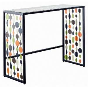  Colorful Dot Glass Top Console Table