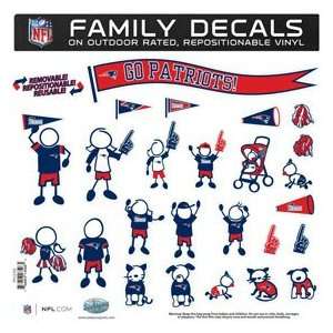  New England Patriots 11in x 11in Family Car Decal Sheet 