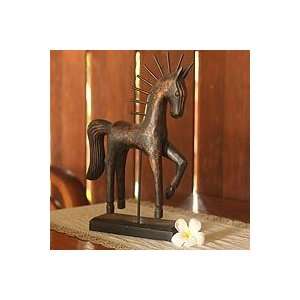    NOVICA Mango wood sculpture, Brown Siamese Horse