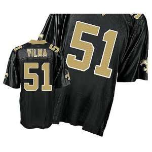 NFL Jerseys #51 Jonathan Vilma BLACK Authentic Football Jersey Size S 