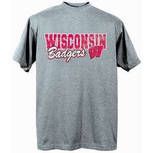   Badgers NCAA Dark Ash Short Sleeve T Shirt Medium
