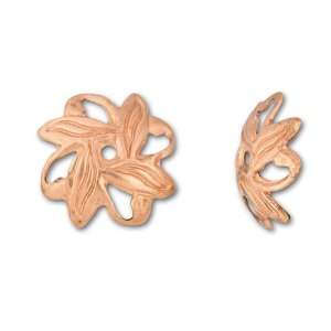  Copper Plated 10mm Pinwheel Design Bead Caps (12)
