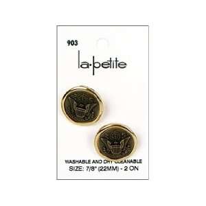  LaPetite Buttons 7/8 Shank Gold/Ox Brass 2pc Arts 
