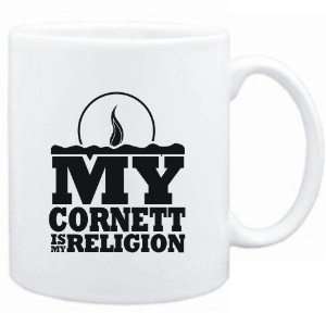 Mug White  my Cornett is my religion Instruments  Sports 