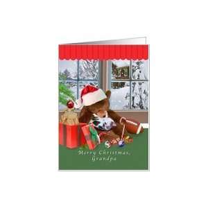  Christmas, Grandpa, Sleeping Cat, Teddy Bear Card Health 