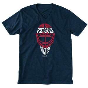 New York Rangers Navy Real Goalies Wear Masks V Neck T Shirt  