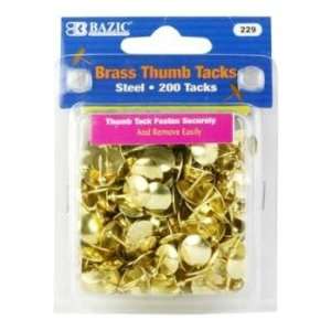  BAZIC Brass (Gold) Thumb Tack (Case of 144) Office 