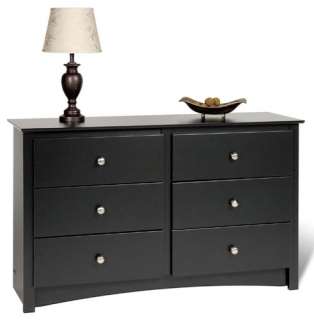 Bedroom Sonoma 6 Drawer Dresser Condo Size   Black NEW  