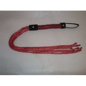  RED FLOGGER WHIP LEATHER AND ROPE 