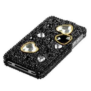  Iphone 4 Black Love Crash Diamante Diamond Case Phone 