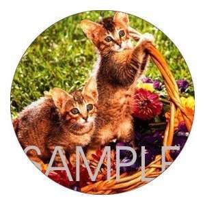   pcs   ROUND   Designer Coasters Cat/Cats   (CRCT 004)